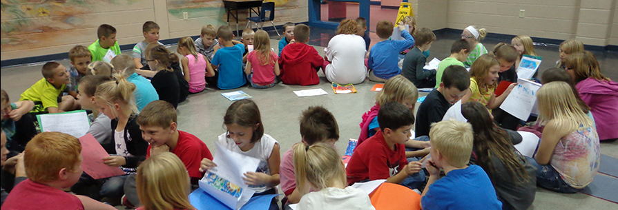 students in circle